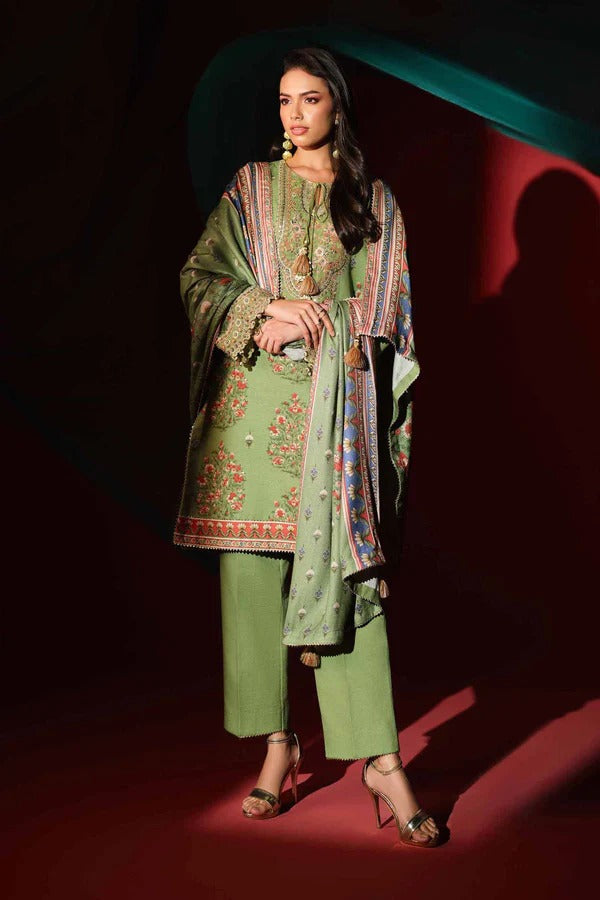 3 Piece - Printed Embroidered Suit